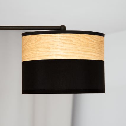 Plafoniera ALBA 3xE27/15W/230V Ø 66 cm nero/marrone