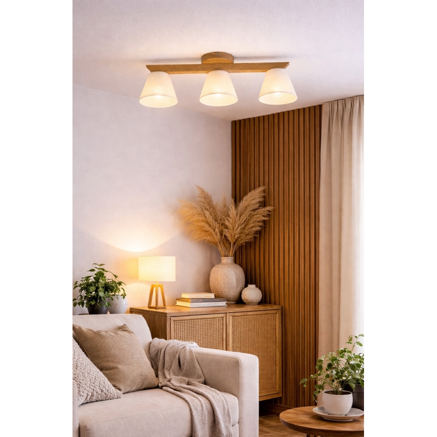 Plafoniera ANTONIO 3xE14/40W/230V rovere
