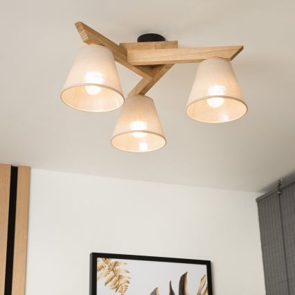 Plafoniera ANTONIO 3xE14/40W/230V rovere
