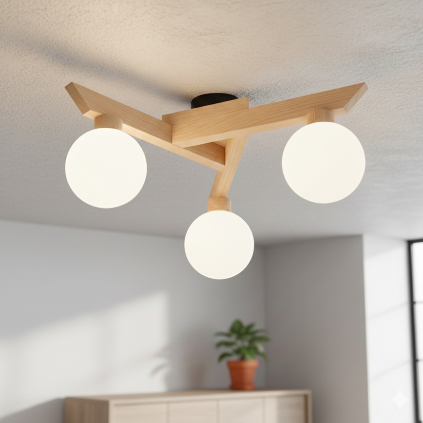 Plafoniera ANTONIO 3xG9/5W/230V rovere/bianco