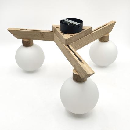 Plafoniera ANTONIO 3xG9/5W/230V rovere/bianco