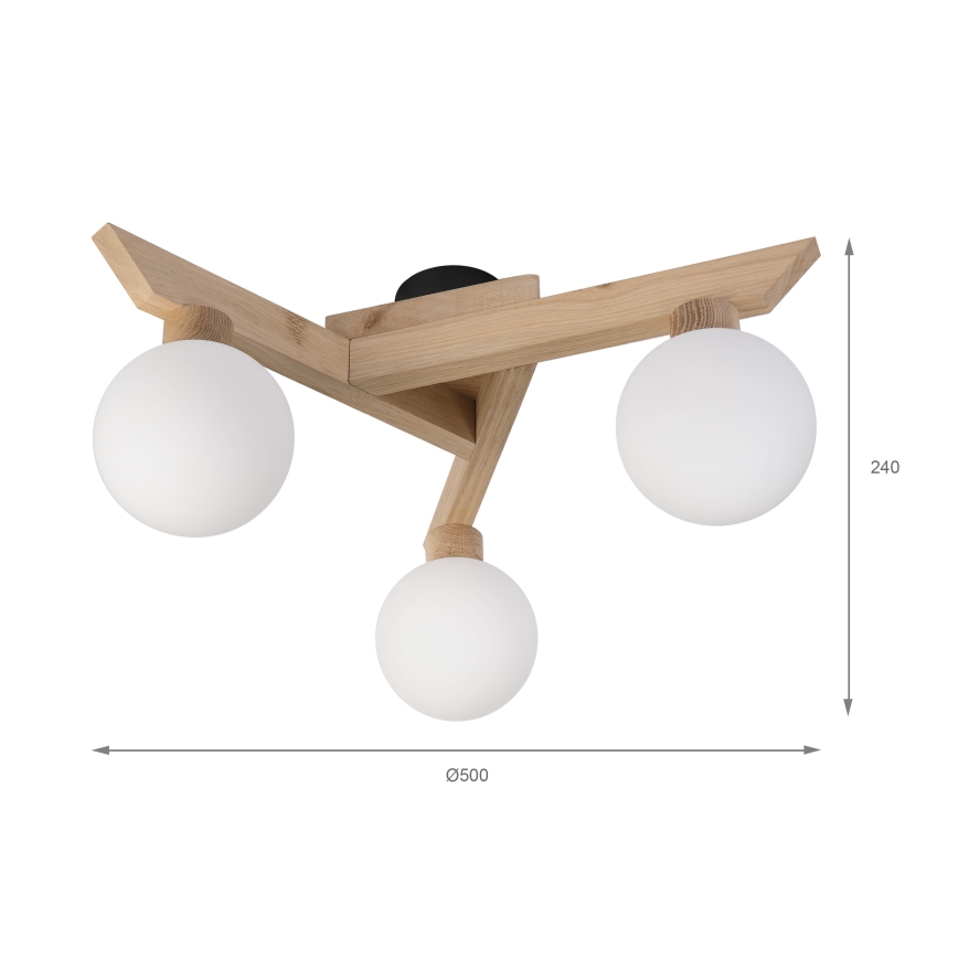 Plafoniera ANTONIO 3xG9/5W/230V rovere/bianco