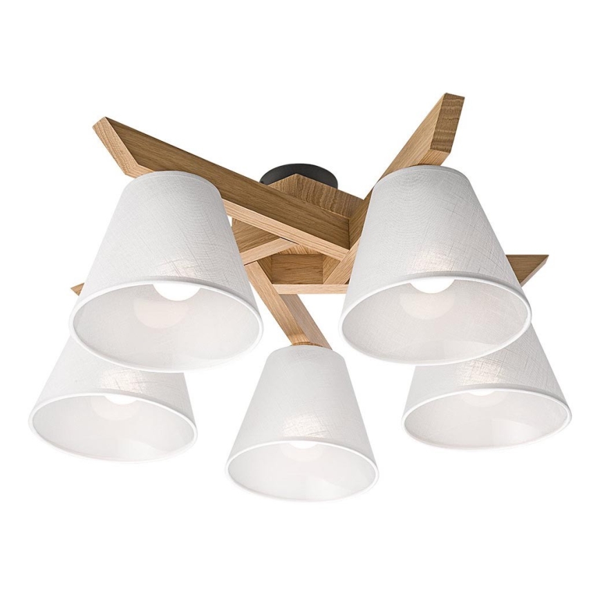 Plafoniera a soffitto ANTONIO 5xE14/40W/230V rovere