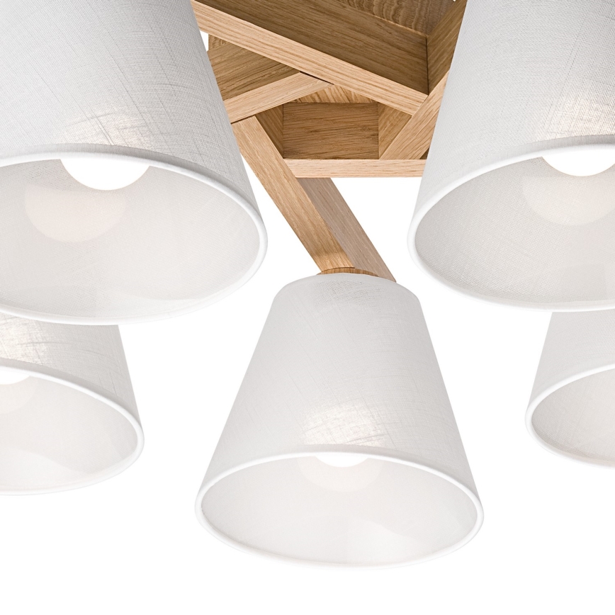 Plafoniera a soffitto ANTONIO 5xE14/40W/230V rovere