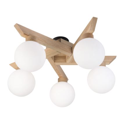 Plafoniera ANTONIO 5xG9/5W/230V rovere/bianco