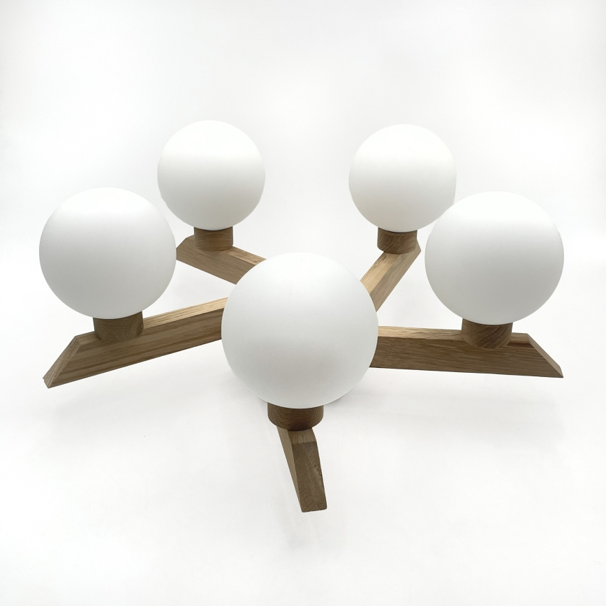 Plafoniera ANTONIO 5xG9/5W/230V rovere/bianco