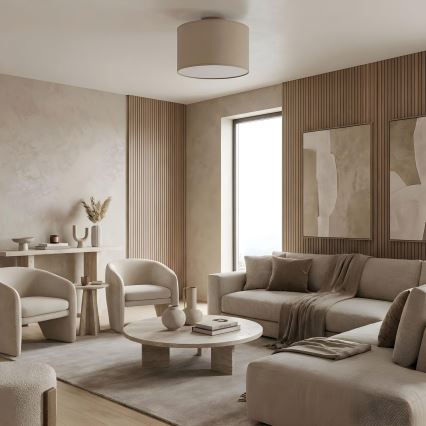 Plafoniera ARDEN 1xE27/15W/230V Ø 40 cm beige