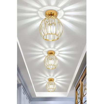 Plafoniera BELLA 1xE27/40W/230V Ø 20 cm dorata
