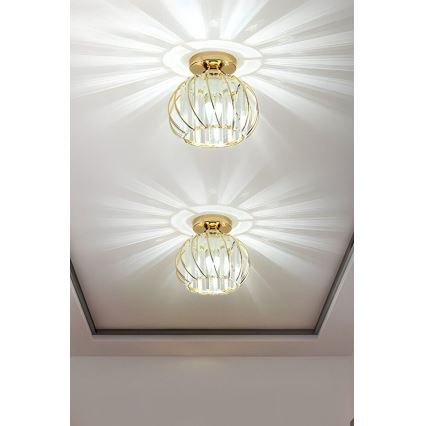 Plafoniera BELLA 1xE27/40W/230V Ø 20 cm dorata