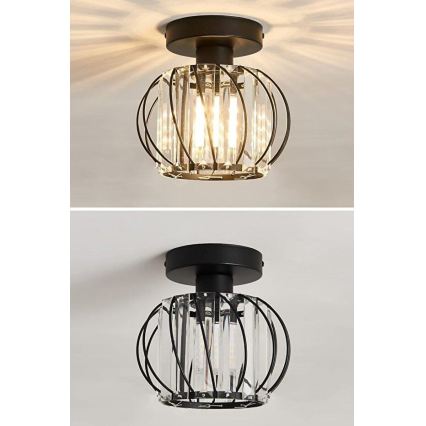 Plafoniera BELLA 1xE27/40W/230V Ø 20 cm nera