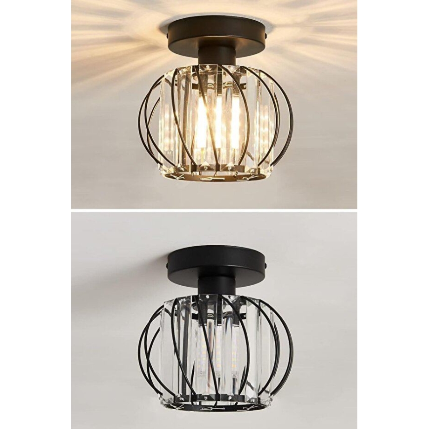 Plafoniera BELLA 1xE27/40W/230V Ø 20 cm nera
