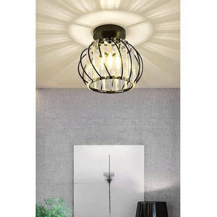 Plafoniera BELLA 1xE27/40W/230V Ø 20 cm nera