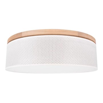 Plafoniera BENITA 2xE27/25W/230V Ø 48 cm crema/rovere
