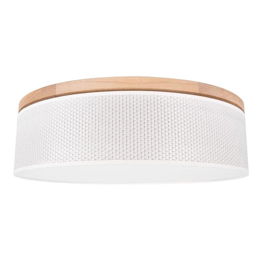 Plafoniera BENITA 4xE27/25W/230V diametro 58 cm color crema/quercia