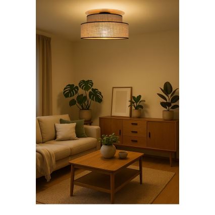 Plafoniera BOHO 1xE27/60W/230V beige