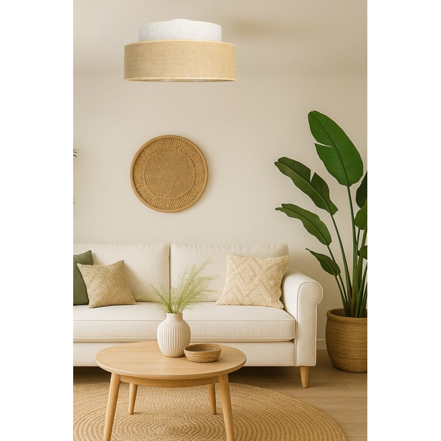 Plafoniera BOHO 1xE27/60W/230V bianco/beige