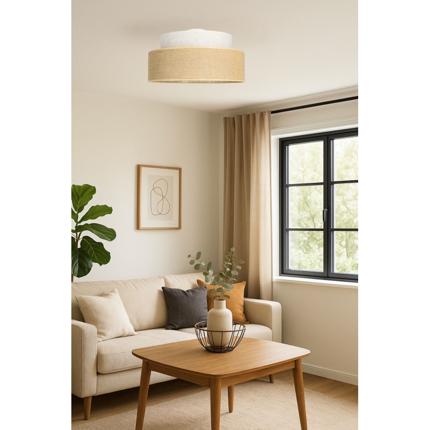 Plafoniera BOHO 1xE27/60W/230V bianco/beige