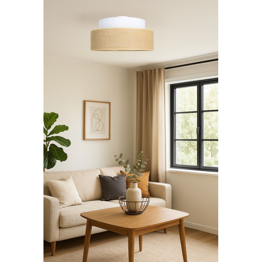 Plafoniera BOHO 1xE27/60W/230V bianco/beige