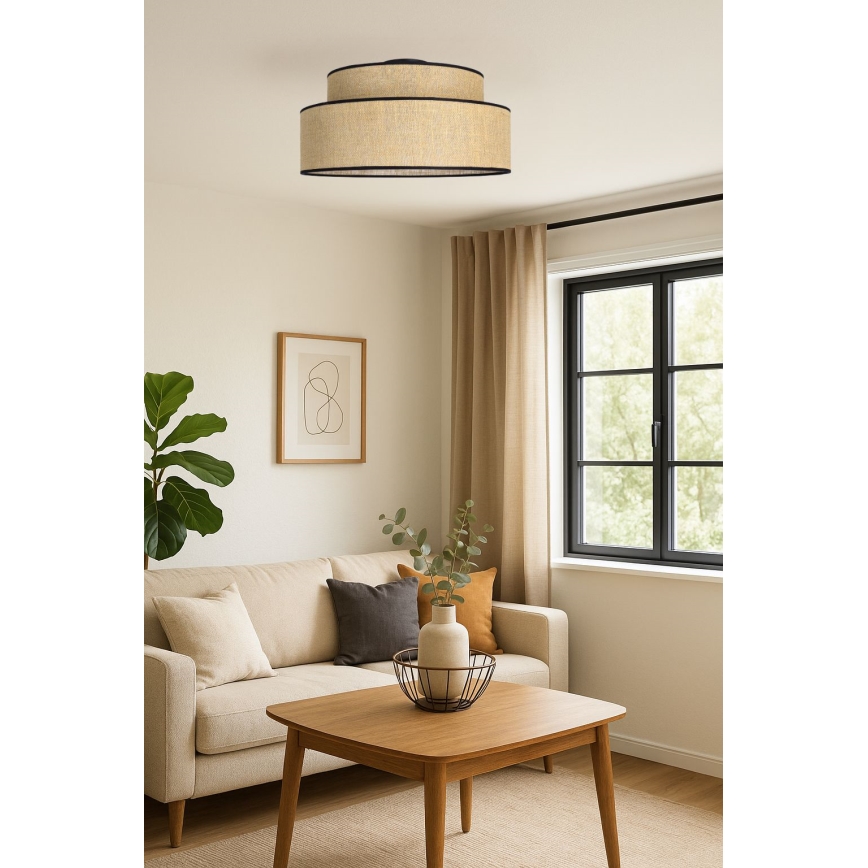 Plafoniera BOHO 1xE27/60W/230V diametro 40 cm beige