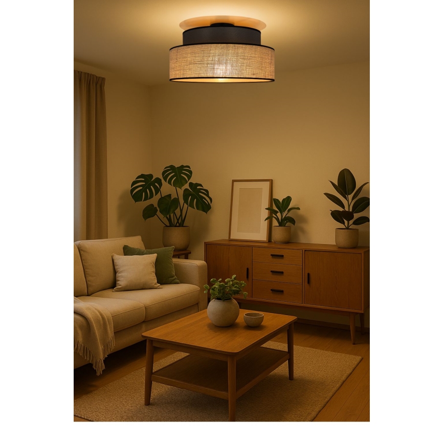 Plafoniera BOHO 1xE27/60W/230V marrone/beige