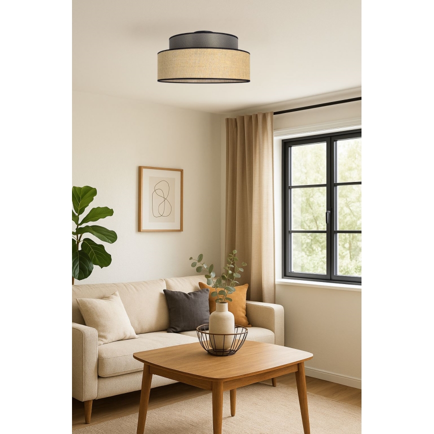 Plafoniera BOHO 1xE27/60W/230V marrone/beige