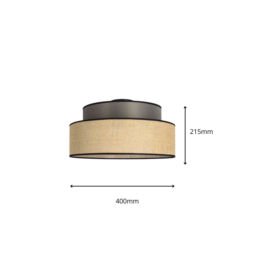 Plafoniera BOHO 1xE27/60W/230V marrone/beige