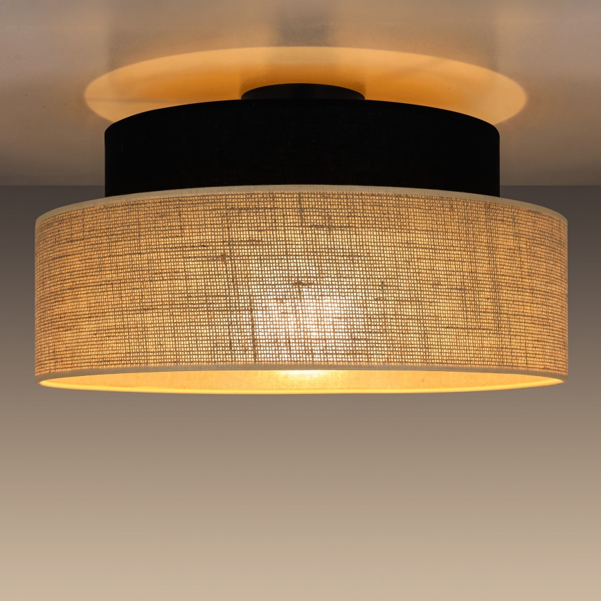 Plafoniera BOHO 1xE27/60W/230V nero/beige