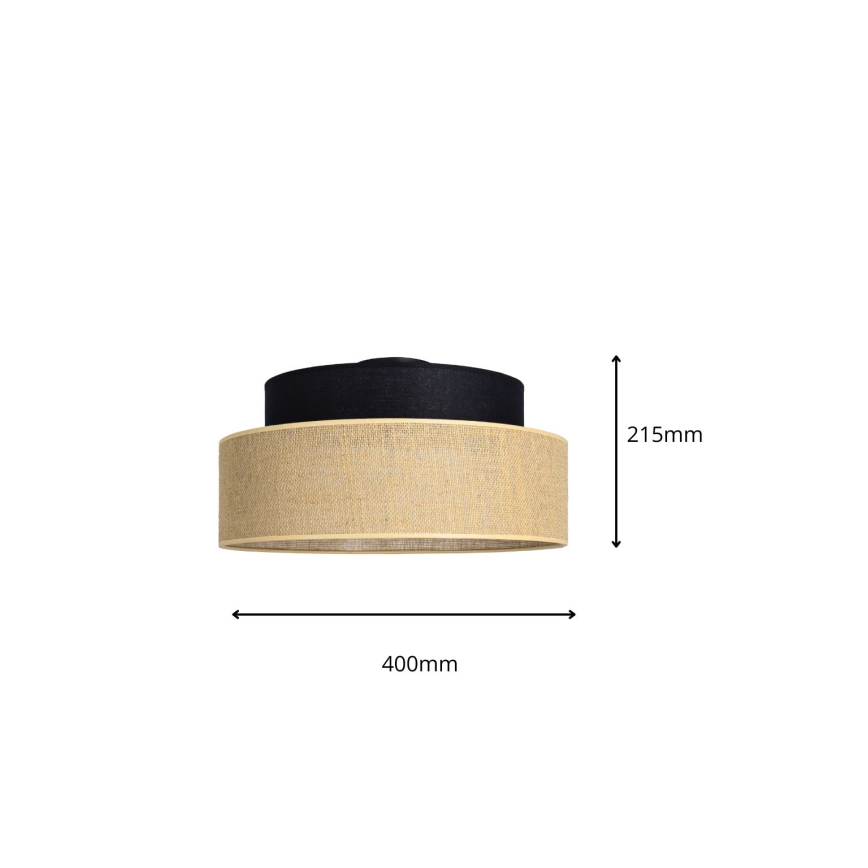 Plafoniera BOHO 1xE27/60W/230V nero/beige
