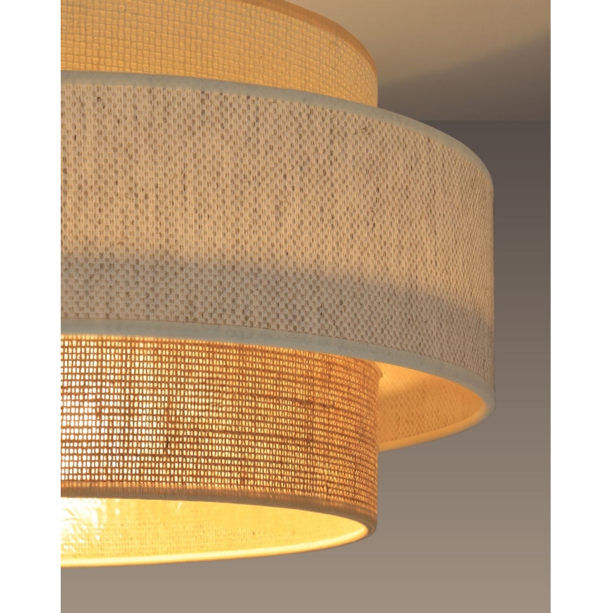 Plafoniera BOHO 1xE27/60W/230V Ø 40 cm bianco/iuta