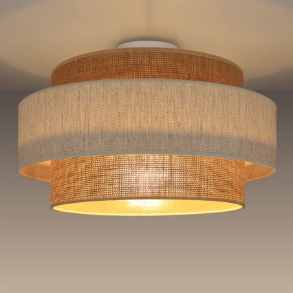Plafoniera BOHO 1xE27/60W/230V Ø 40 cm crema/iuta