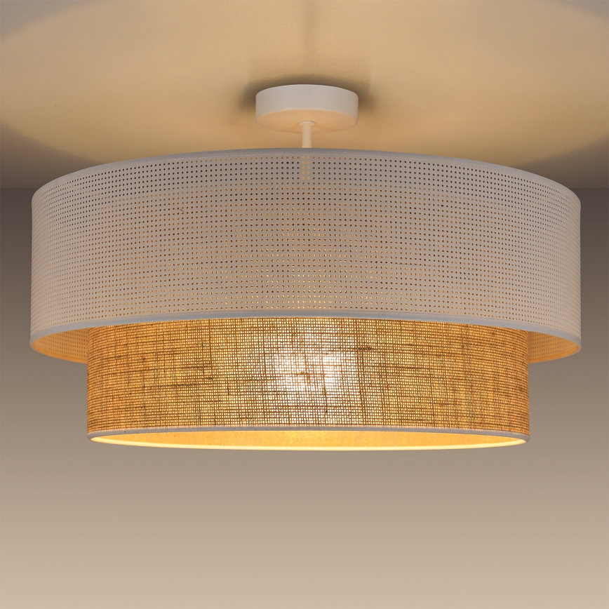 Plafoniera BORHO 1xE27/60W/230V bianco/iuta