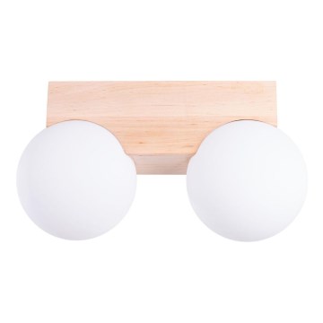 Plafoniera BULBO 2xG9/8W/230V faggio/bianco