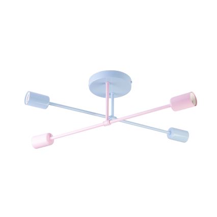 Plafoniera CAMBRIDGE 4x E27/15W/230V blu/rosa