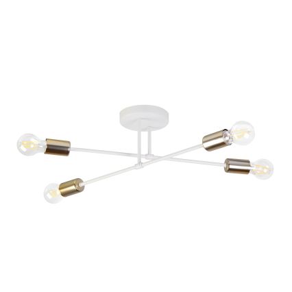 Plafoniera CAMBRIDGE 4xE27/15W/230V ottone/bianco