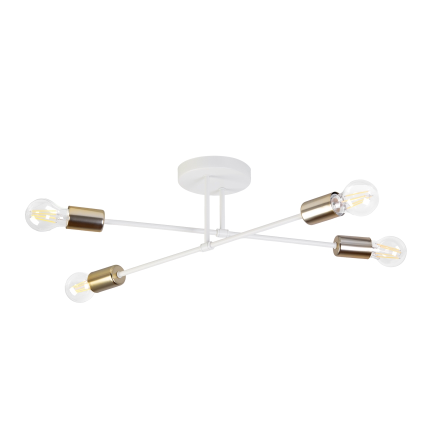 Plafoniera CAMBRIDGE 4xE27/15W/230V ottone/bianco