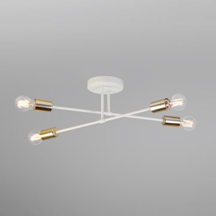Plafoniera CAMBRIDGE 4xE27/15W/230V ottone/bianco