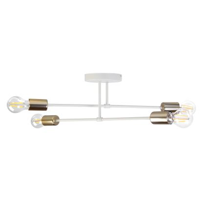 Plafoniera CAMBRIDGE 4xE27/15W/230V ottone/bianco