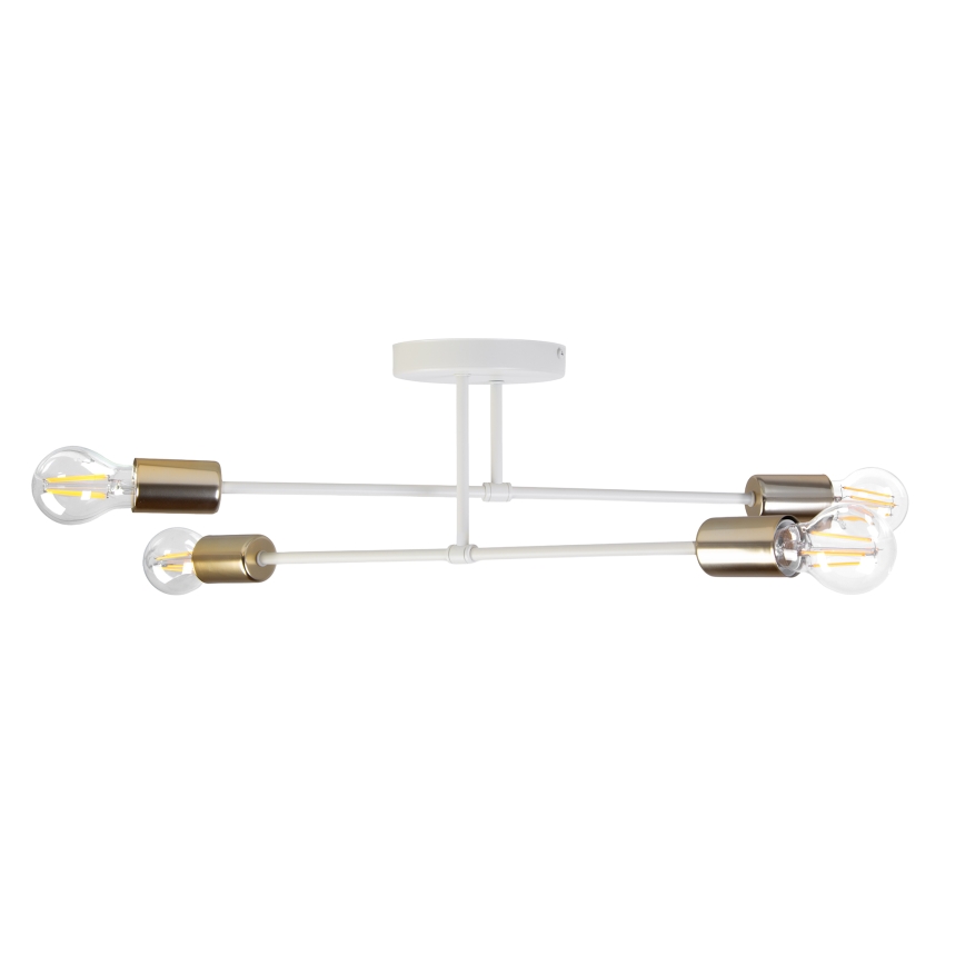 Plafoniera CAMBRIDGE 4xE27/15W/230V ottone/bianco