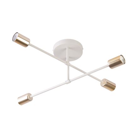 Plafoniera CAMBRIDGE 4xE27/15W/230V ottone/bianco