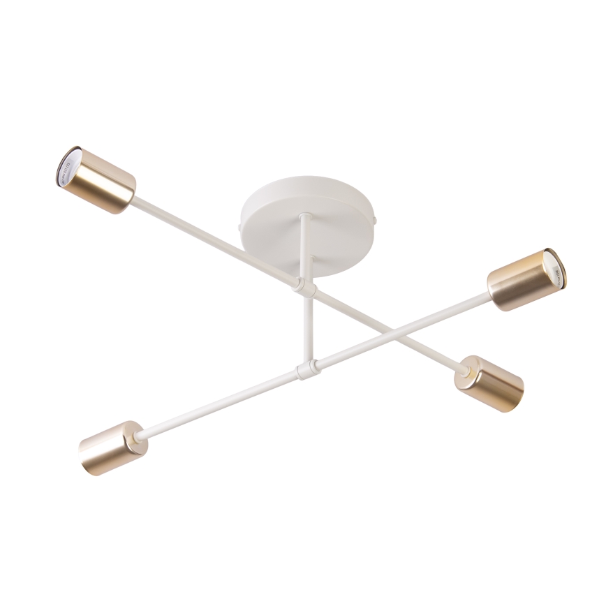 Plafoniera CAMBRIDGE 4xE27/15W/230V ottone/bianco