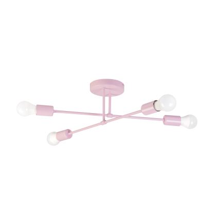 Plafoniera CAMBRIDGE 4xE27/15W/230V rosa