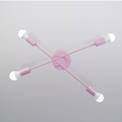Plafoniera CAMBRIDGE 4xE27/15W/230V rosa