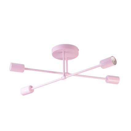 Plafoniera CAMBRIDGE 4xE27/15W/230V rosa