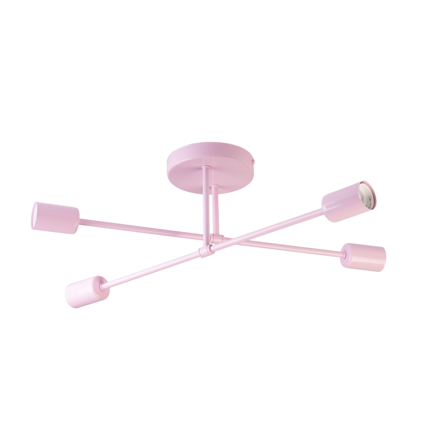 Plafoniera CAMBRIDGE 4xE27/15W/230V rosa