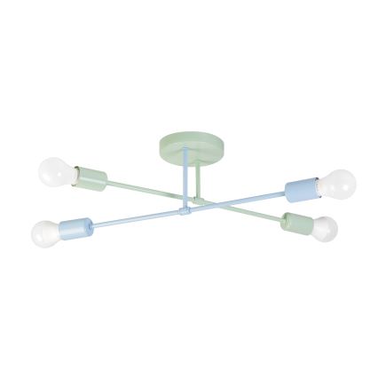Plafoniera CAMBRIDGE 4xE27/15W/230V verde/blu