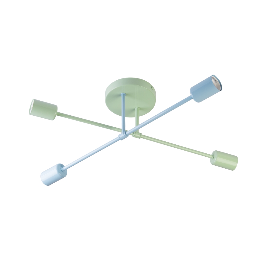 Plafoniera CAMBRIDGE 4xE27/15W/230V verde/blu