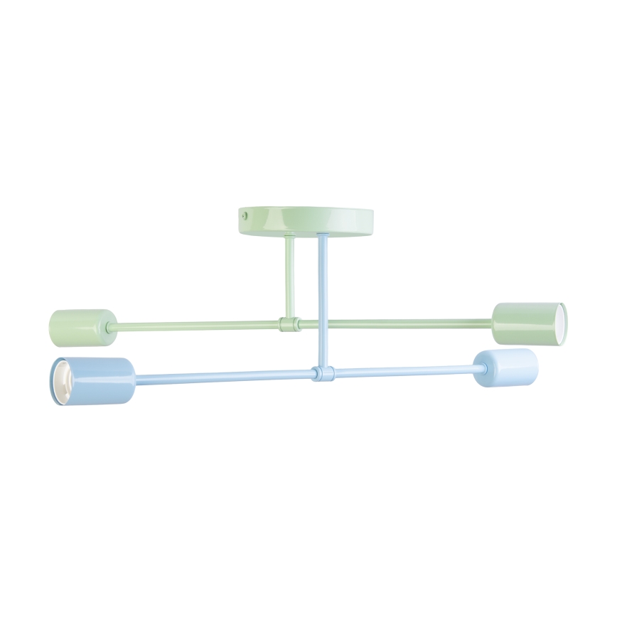 Plafoniera CAMBRIDGE 4xE27/15W/230V verde/blu