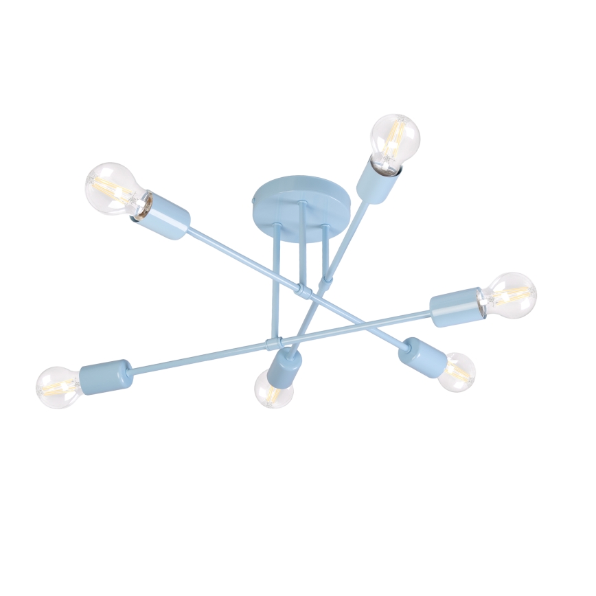 Plafoniera CAMBRIDGE 6xE27/15W/230V blu