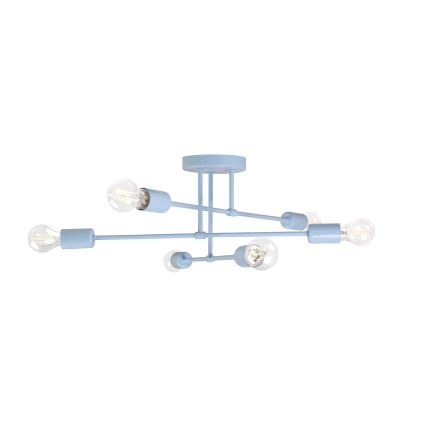 Plafoniera CAMBRIDGE 6xE27/15W/230V blu