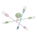 Plafoniera CAMBRIDGE 6xE27/15W/230V verde/blu/rosa